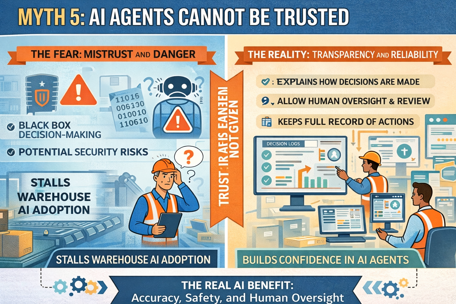 AI agents in warehouse management provide transparent decisions with secure and reliable operations